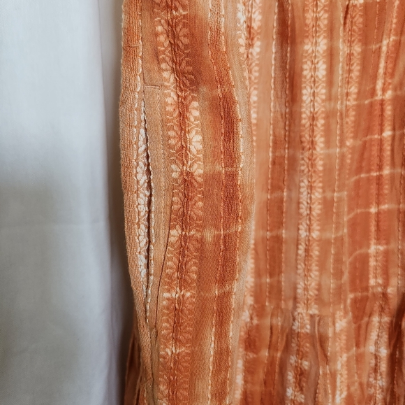 J Jill Orange Tie Dye Tiered Sleveless Maxi Dress with small flowers - Picture 5 of 5